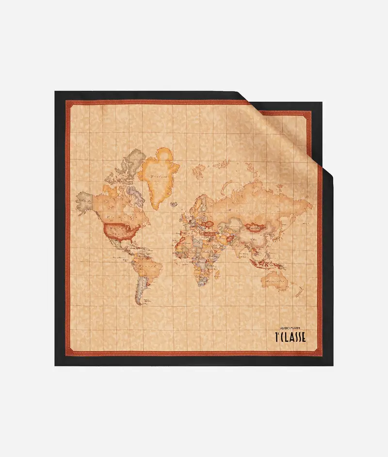 Foulard Geo Classic in seta 50x50 Nero