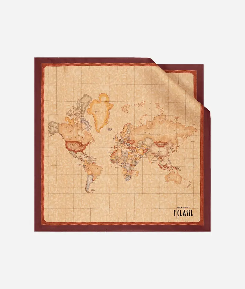 Foulard Geo Classic in seta 50x50 Rosso Acero