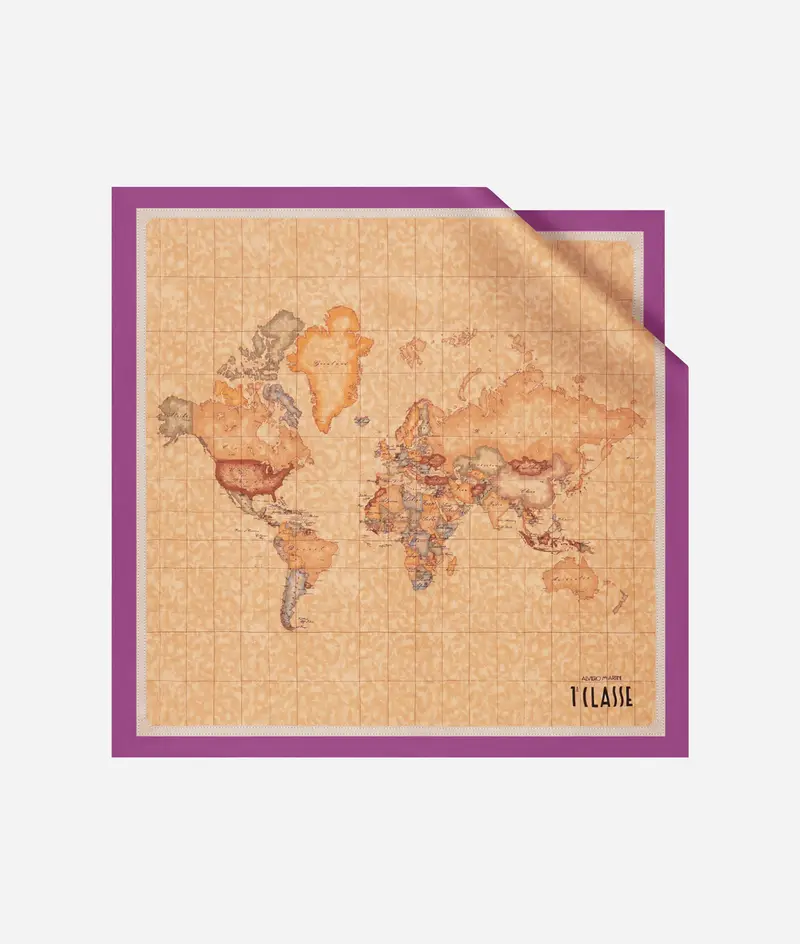 Foulard Geo Classic in seta 50x50 Viola Bougainville