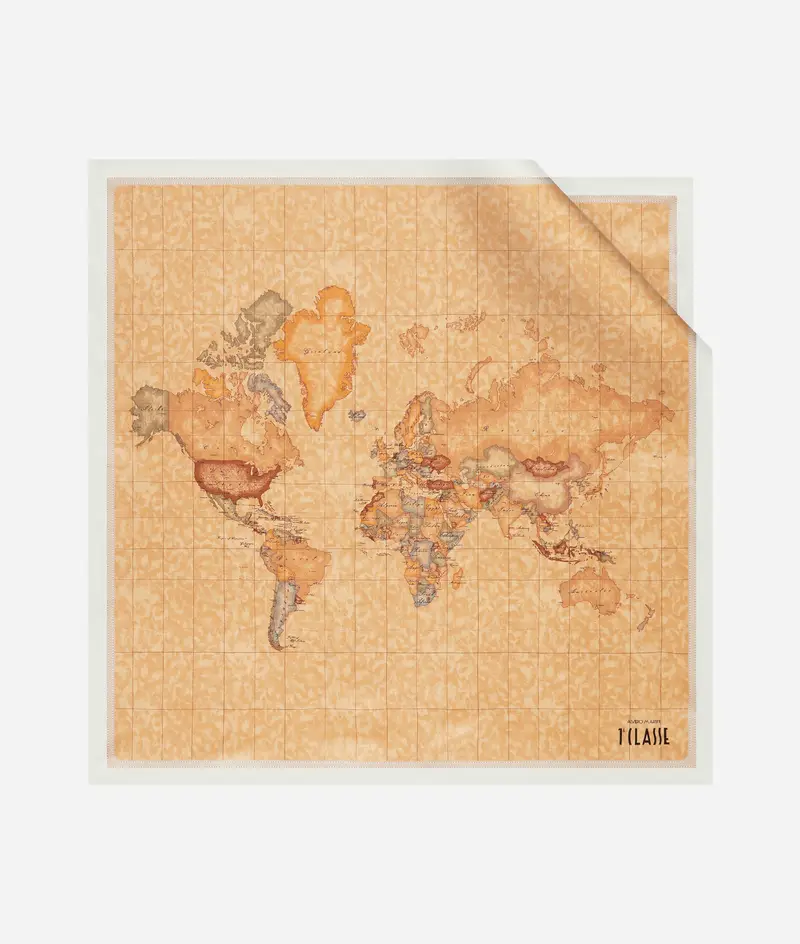Foulard Geo Classic in seta 70x70 Avorio
