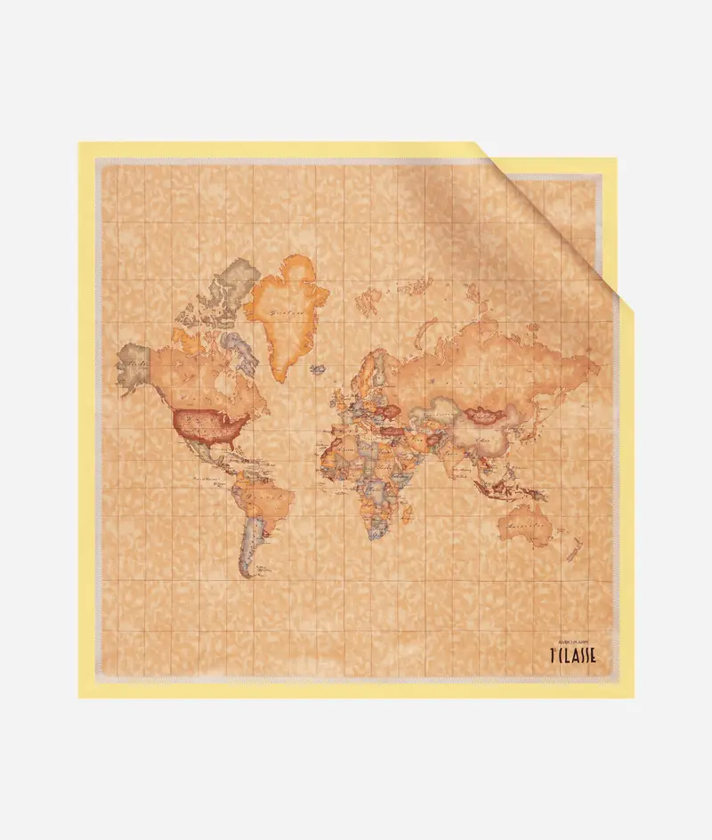 Foulard Geo Classic in seta 70x70 Giallo Pastello