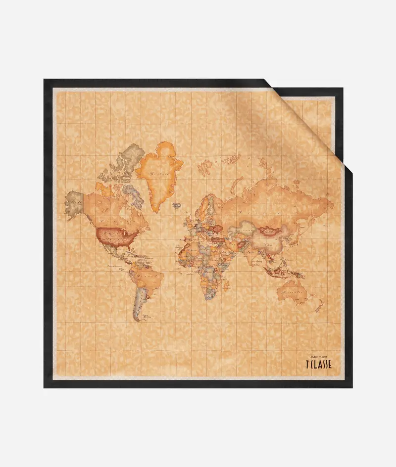 Foulard Geo Classic in seta 70x70 Nero