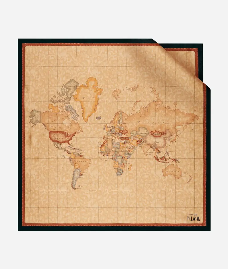 Foulard Geo Classic in seta 90x90 Nero