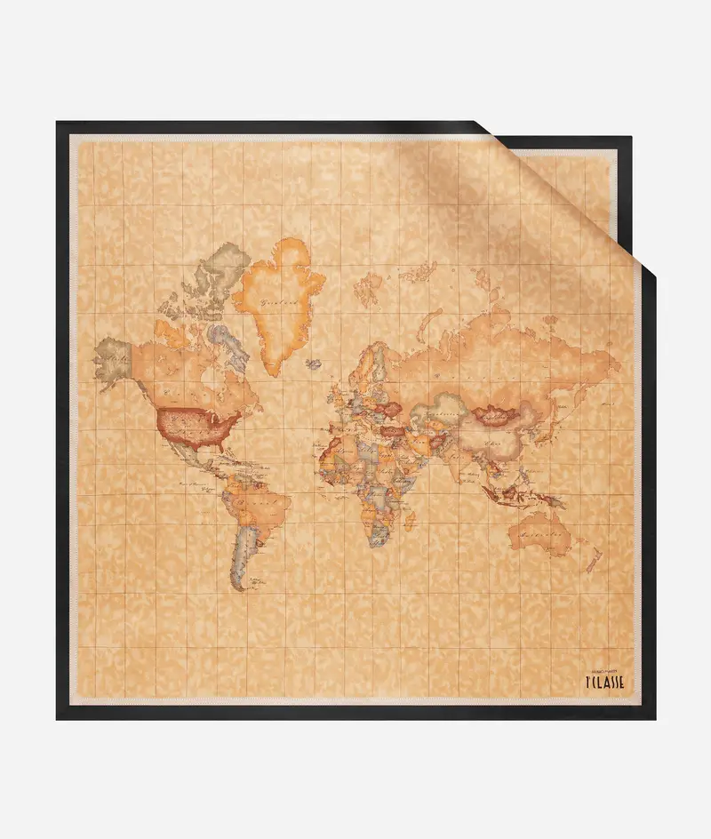 Foulard Geo Classic in seta 90x90 Nero