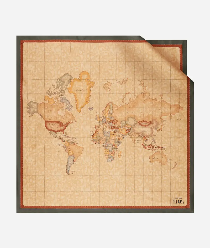 Foulard Geo Classic in seta 90x90 Verde Muschio