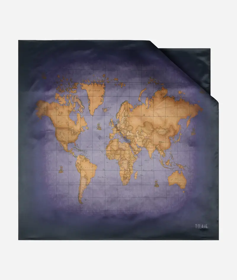 Foulard Geo Sfumato 90x90 Blu Cobalto