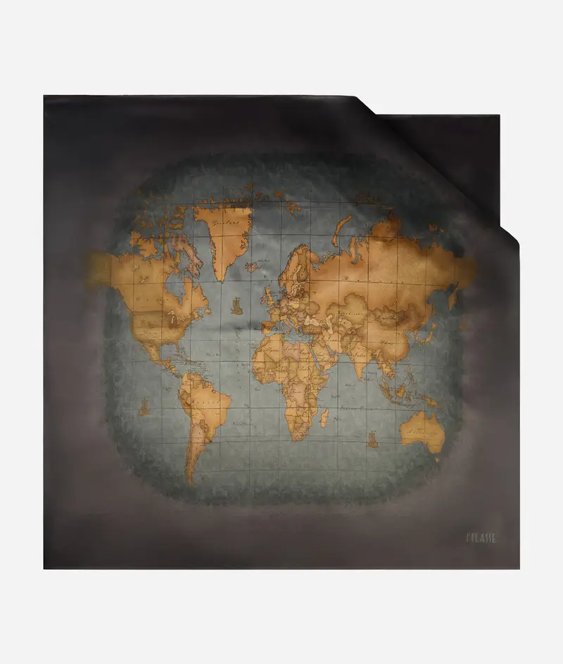 Foulard Geo Sfumato 90x90 Nero