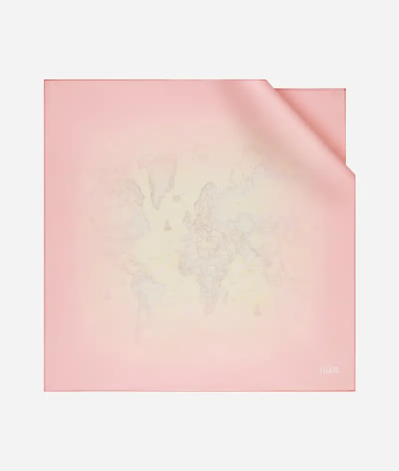 Foulard Geo Sfumato Delicato 75x75 Rosso Corallo