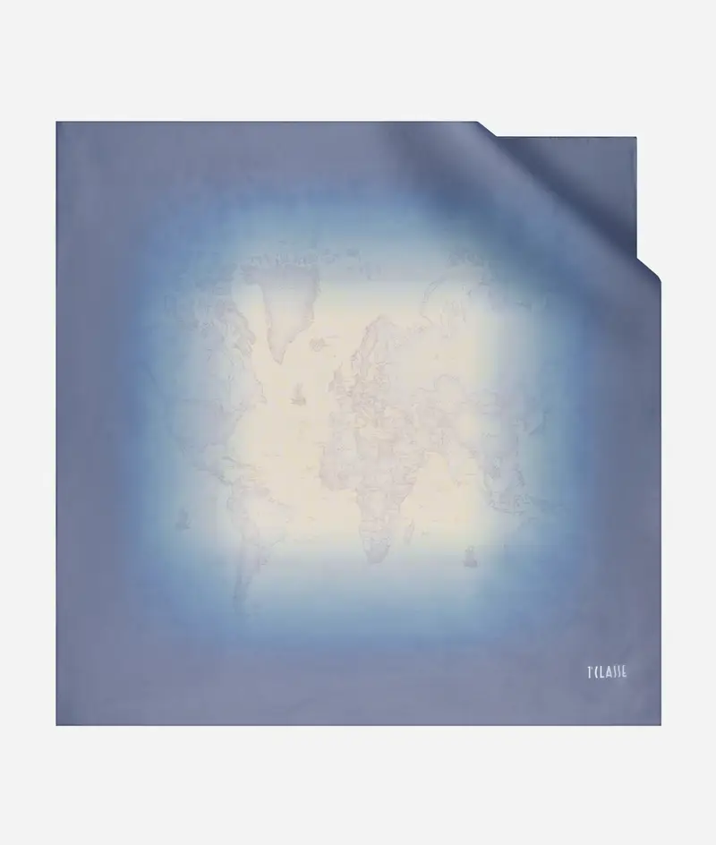 Foulard Geo Sfumato Delicato 90x90 Blu Mare