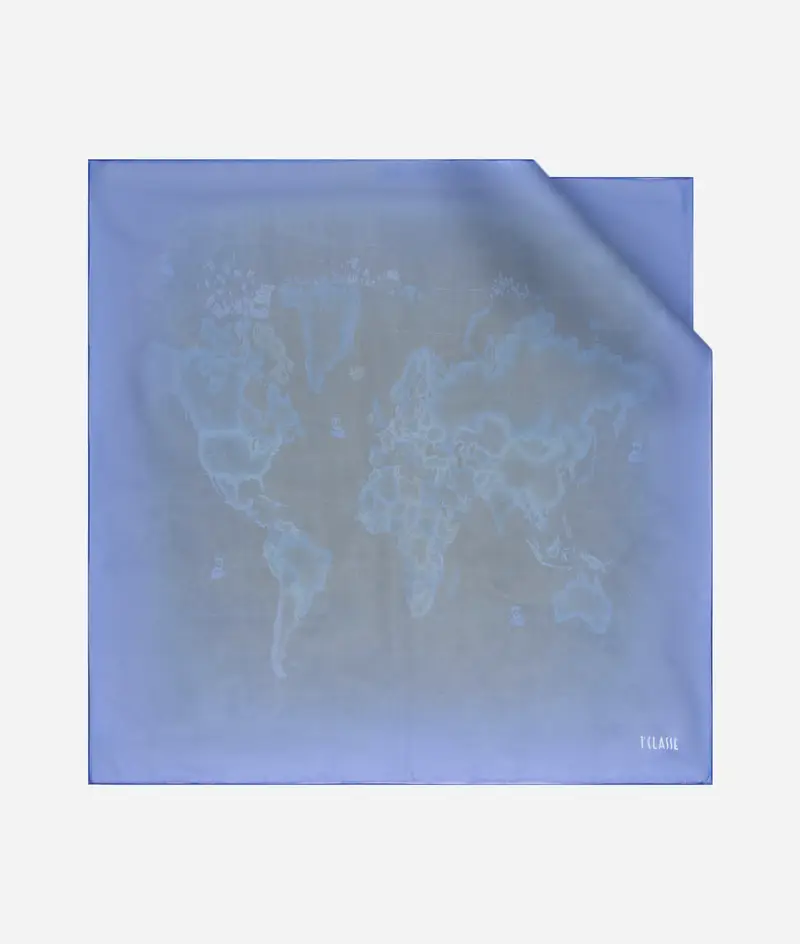 Foulard Geo Sfumato Invertito 75x75 Blu Elettrico