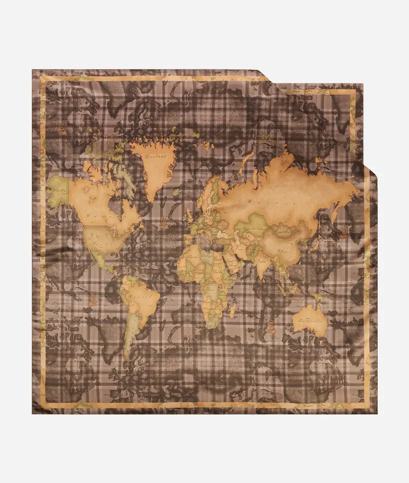Foulard Geo Tartan 90x90 Terracotta