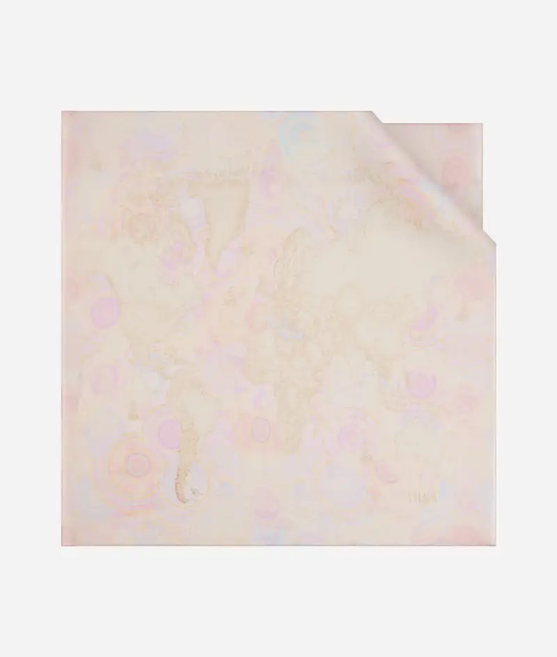 Foulard in georgette di seta Geo Dots Art 72x72 Sabbia