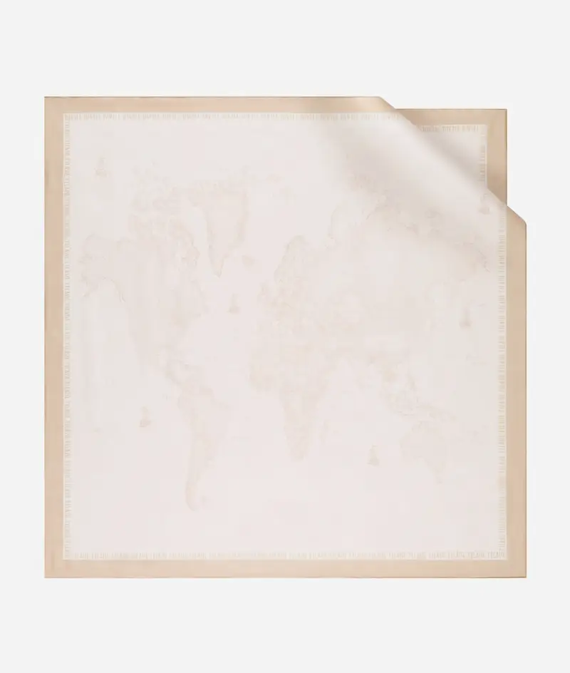 Foulard in seta Georgette Geo 90x90 Nudo