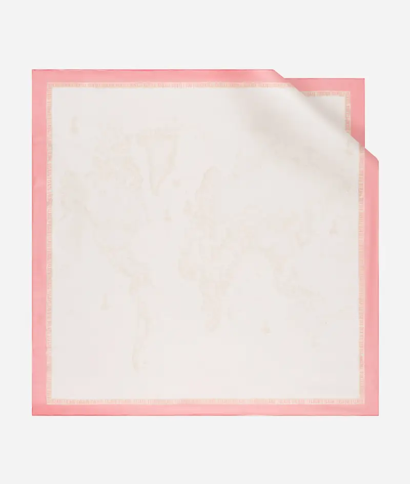 Foulard in seta Georgette Geo 90x90 Rosso Geranio