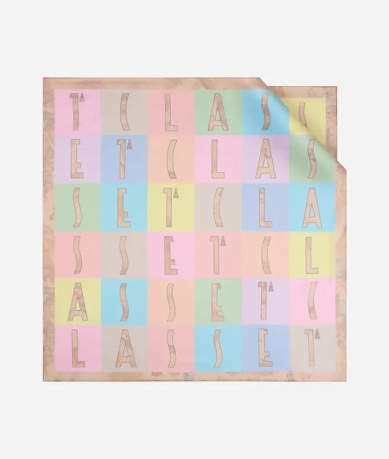 Foulard stampa 1C Quadri 75x75 Multicolor