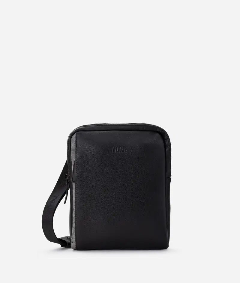 Geo Dark tracolla in pelle grande Grigia