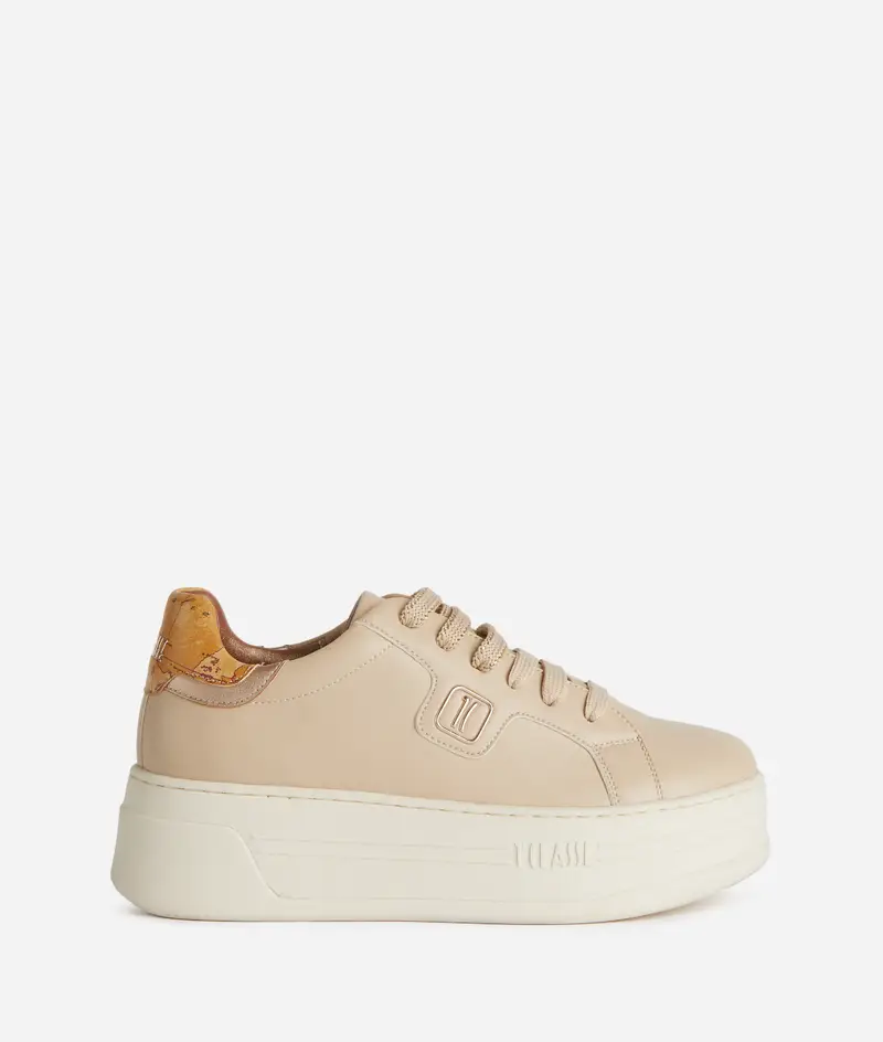 Geo Elevate sneaker in eco nappa con logo 1C Beige