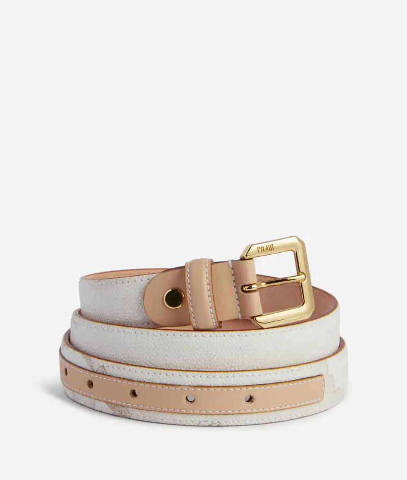 Geo White cintura con fibbia metallica