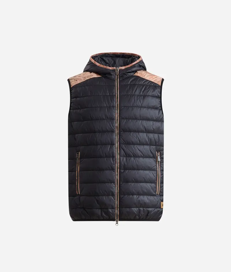 Gilet in nylon trapuntato Nero