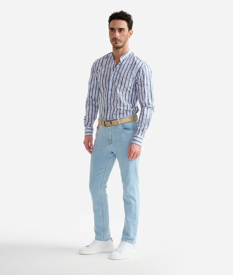 Jeans slim in denim stretch Bleached