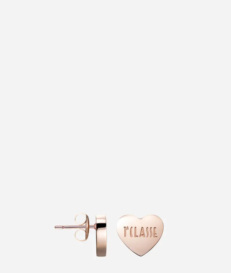 Love Lane orecchini in acciaio con bottone a cuore
