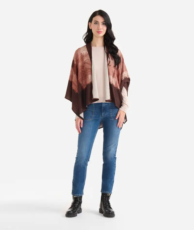 Mantella in maglina Geo Tartan Ghianda