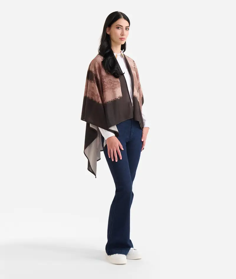 Mantella in maglina Geo Tartan Nera