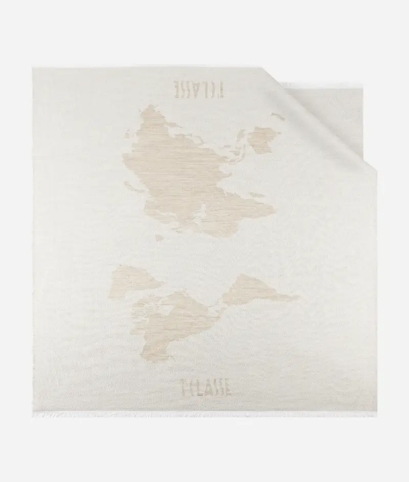 Maxi foulard Geo Pieno Lurex 130x130 Sabbia