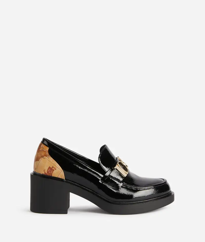 Mocassini in tessuto naplak con doppio morsetto 1C Neri