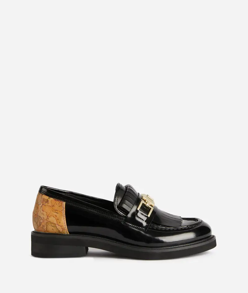 Mocassini in tessuto spazzolato con morsetto 1C Neri