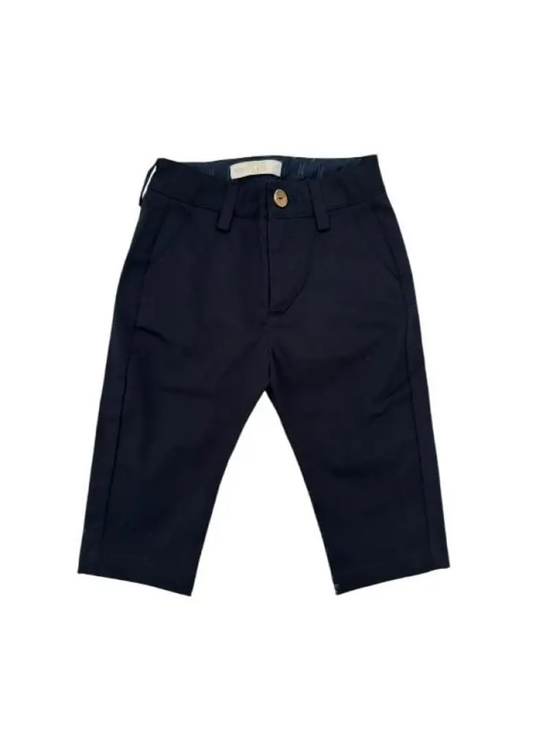 Alviero Martini pantalone blu navy neonato in cotone classico