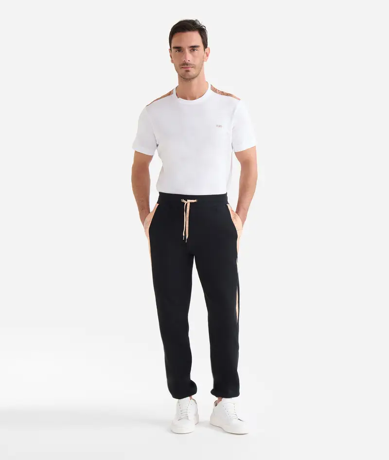 Pantaloni jogging in cotone con dettagli Geo Classic Neri