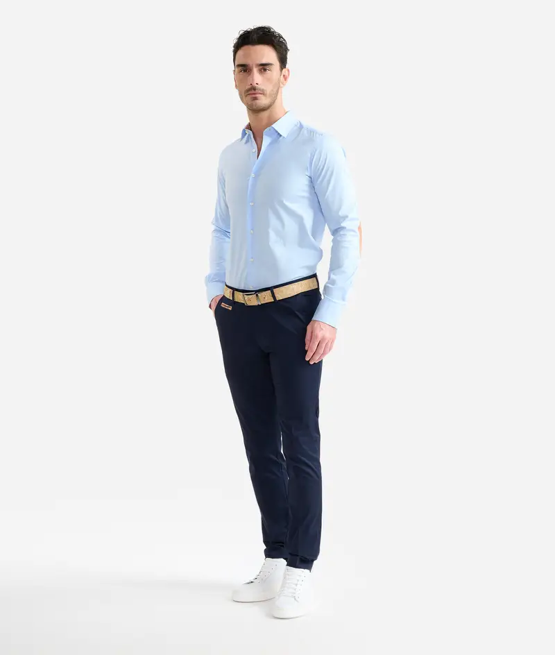 Pantaloni super slim in cotone stretch Blu Notte