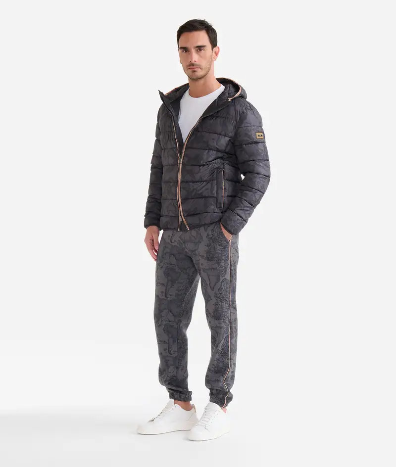 Piumino in nylon trapuntato Geo Antracite