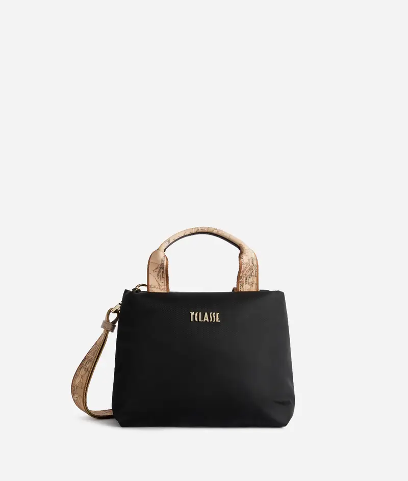 Puffy Nylon borsa a mano piccola Nera