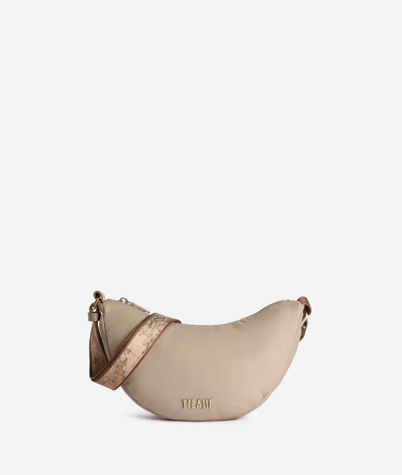 Puffy Nylon mini mezzaluna Greige