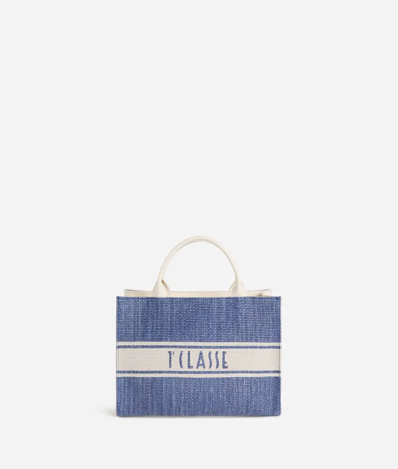 Rafia Coast borsa a mano Blu Pacifico