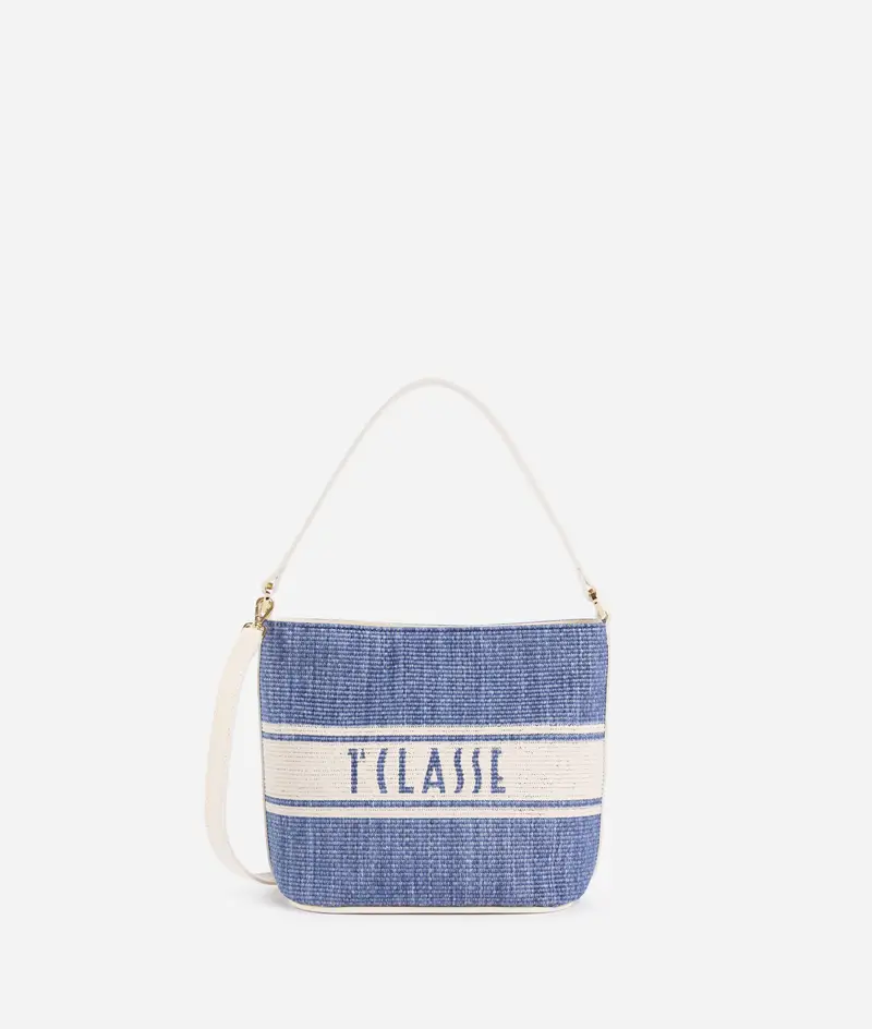 Rafia Coast borsa secchiello Blu Pacifico