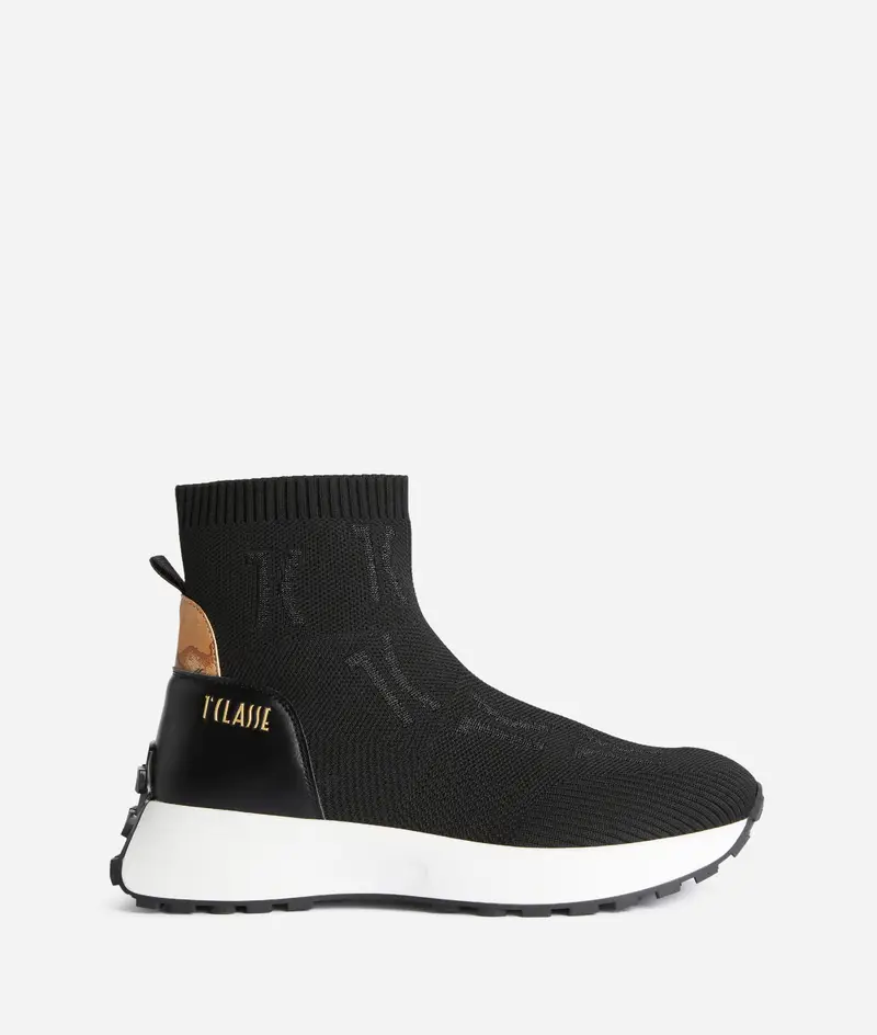 Running a calza in maglia jacquard Monogram Nere