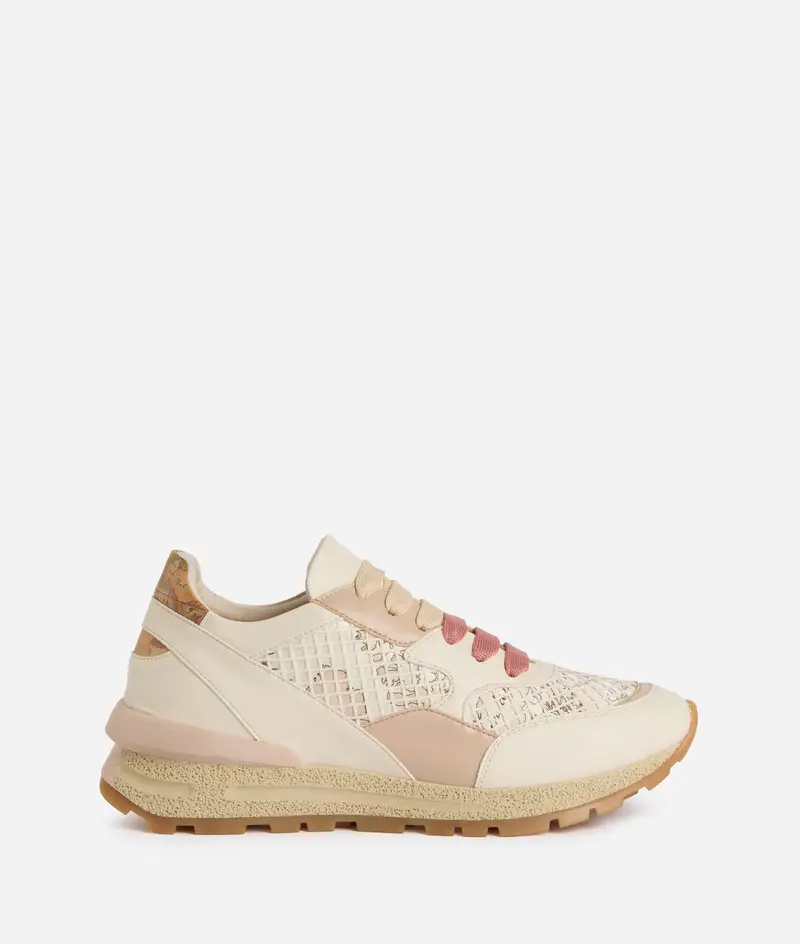 Running in eco nappa con inserti in tessuto rete Geo Nude Conchiglia