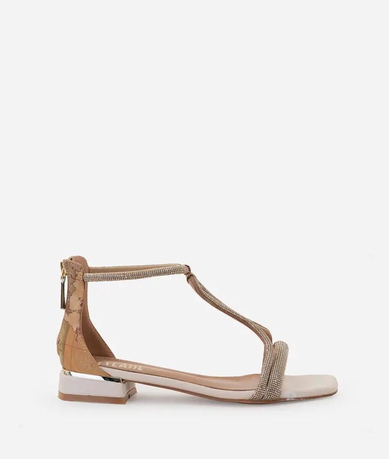 Sandali in eco nappa con mini strass Geo Classic