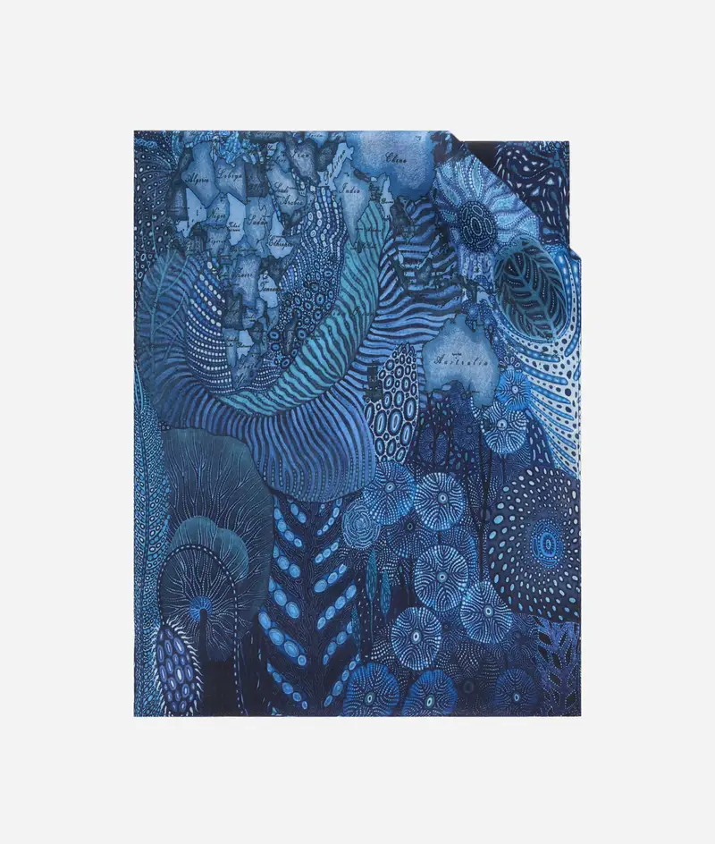 Sciarpa Geo Anemoni 29x150 Blu Lapis