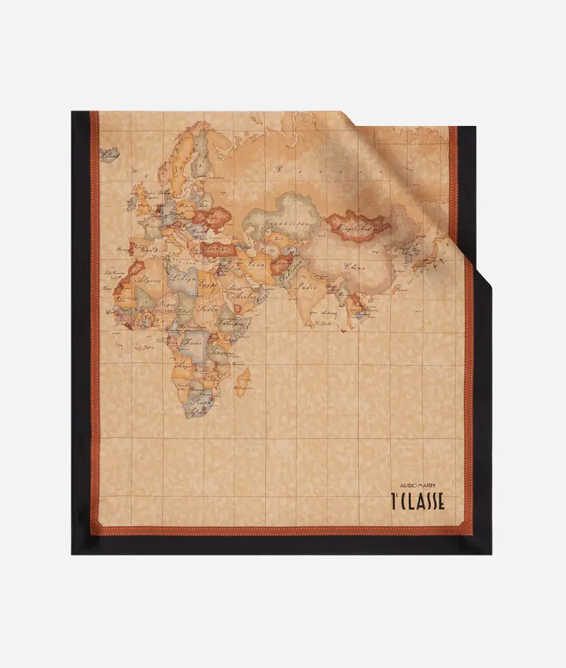 Sciarpa Geo Classic in seta 45x180 Nera