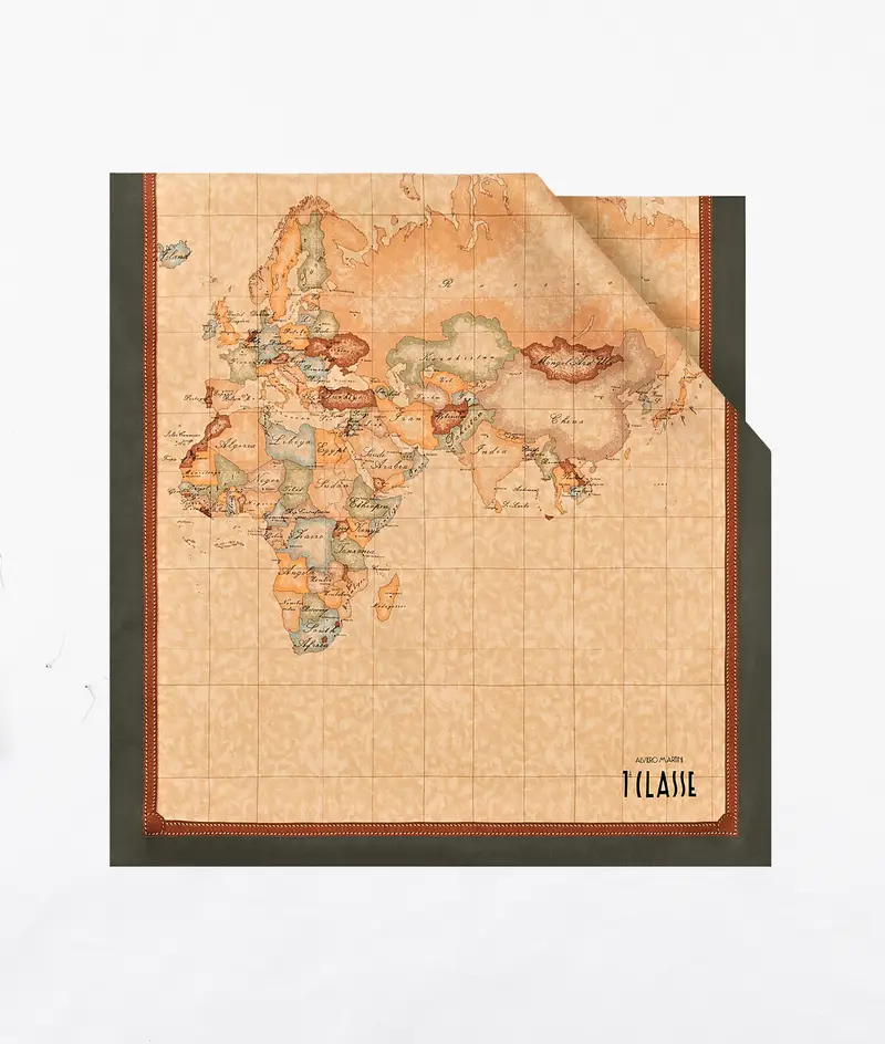 Sciarpa Geo Classic in seta 45x180 Verde Muschio