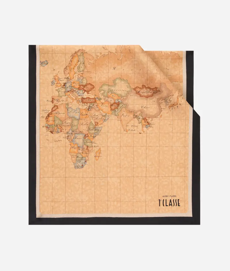 Sciarpa Geo Classic in seta 48x180 Nera