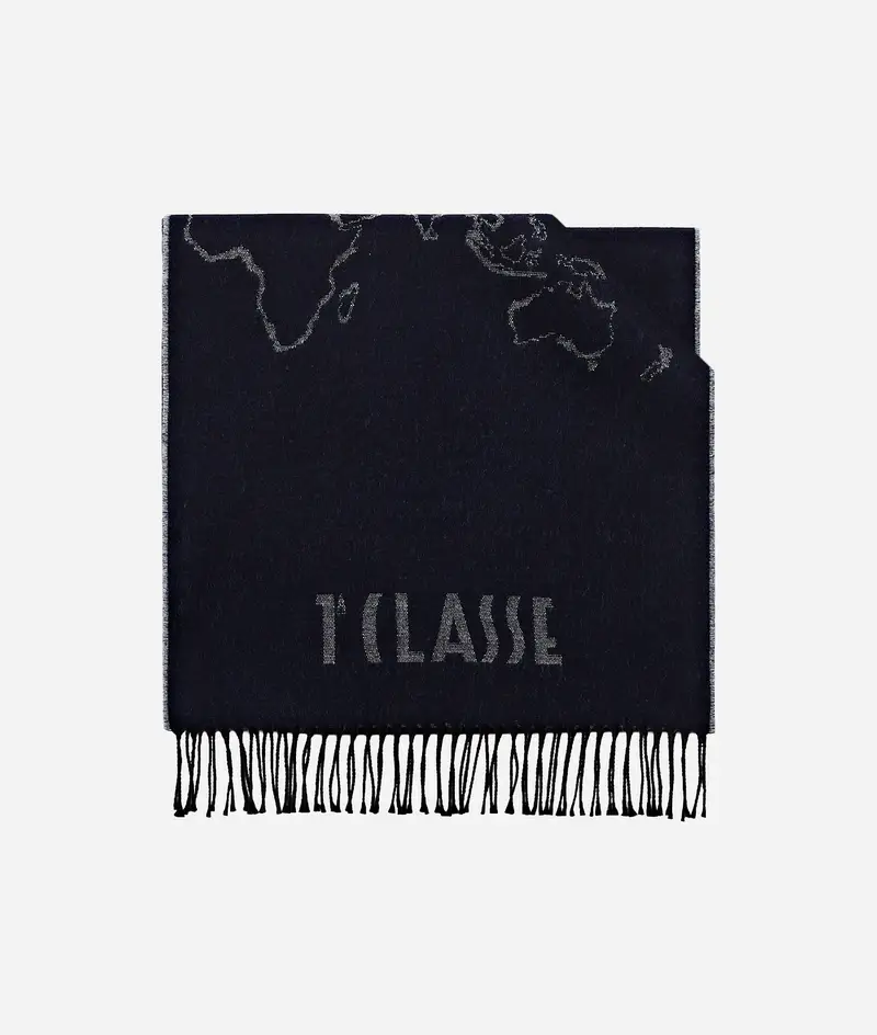 Sciarpa Geo Filetto 40x170 Blu Cobalto