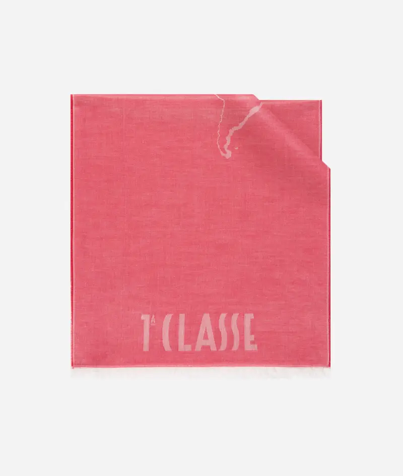 Sciarpa Geo Filetto in misto modal e cotone 42x180 Rosso Papavero