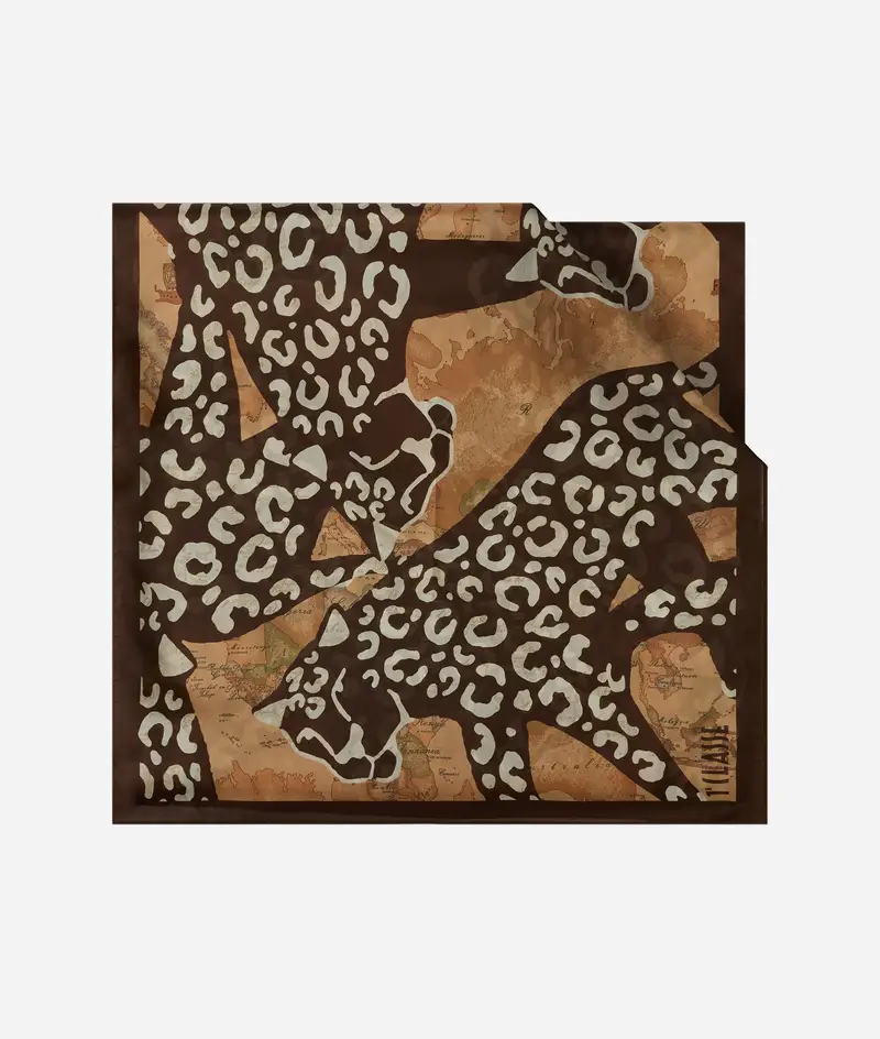 Sciarpa Geo Leopardi 48x170 Cacao