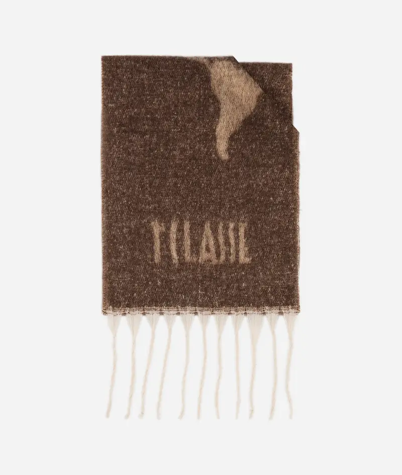 Sciarpa Geo Pieno con frange 37x186 Testa di Moro