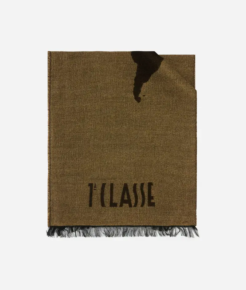 Sciarpa Geo Pieno in misto modal e lana 40x180 Cammello